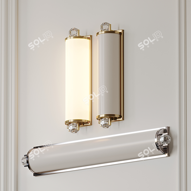 Sleek and Modern Prescott Bath Light 3D model image 1
