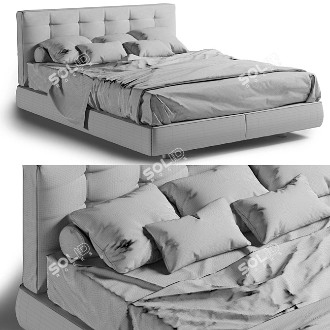 Elegant Minotti Bedford Bed 3D model image 3