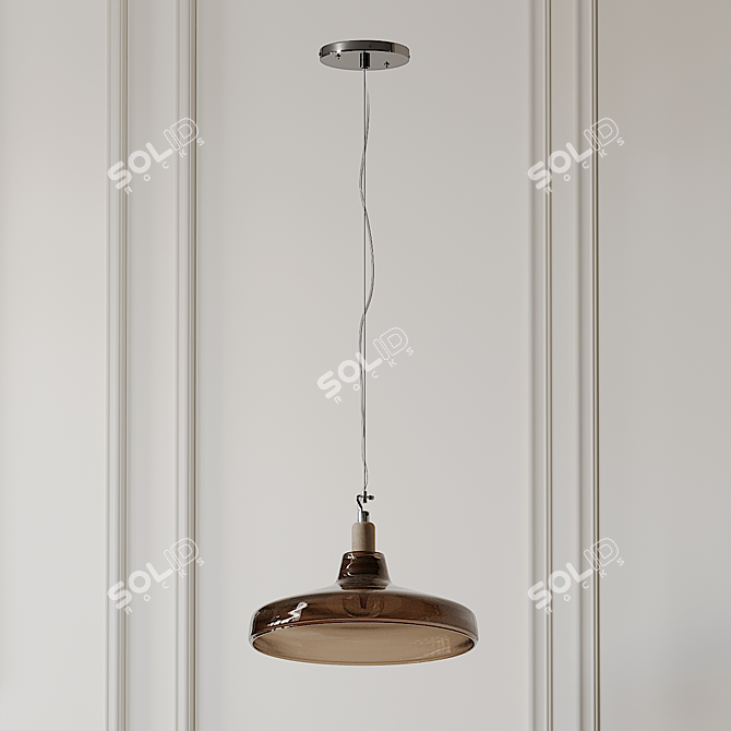 Elegant Dover Glass Pendant Light 3D model image 3