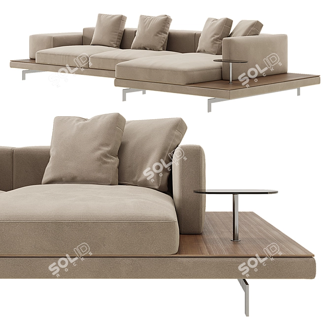 B&B Italia Dock Sofa: Modern Comfort 3D model image 1