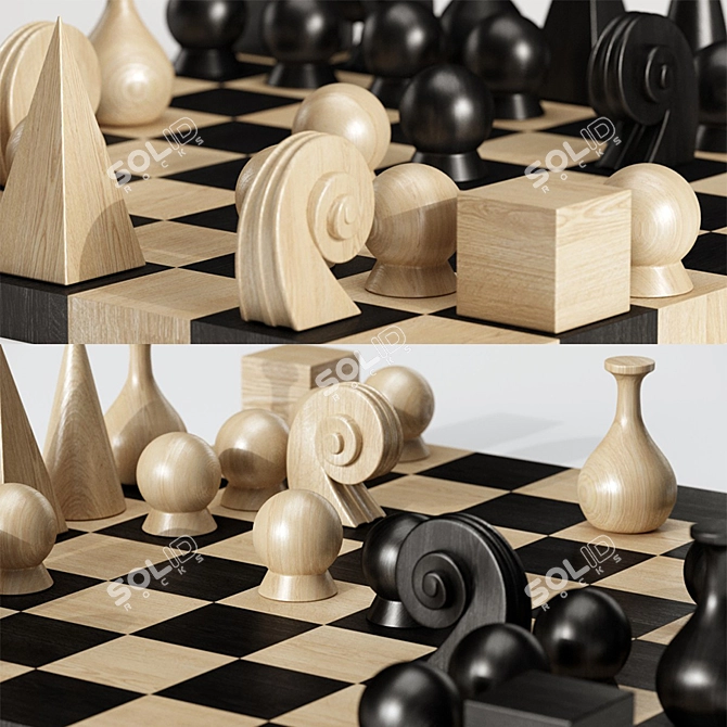 Iconic Man Ray Chess Set 3D model image 3
