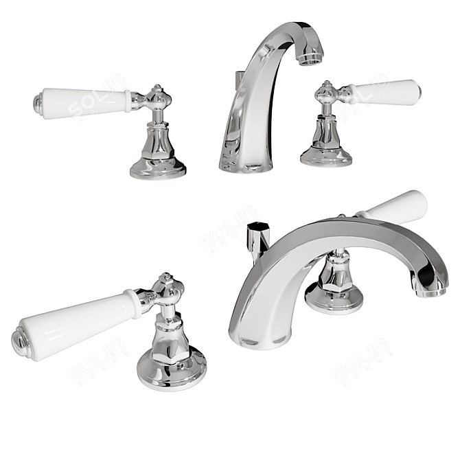 Elegant Charleston Lever Faucet 3D model image 1