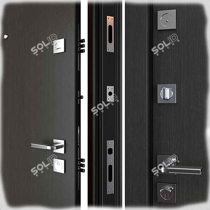 Durable Entrance Metal Door | Parallel (Zimen) 3D model image 2