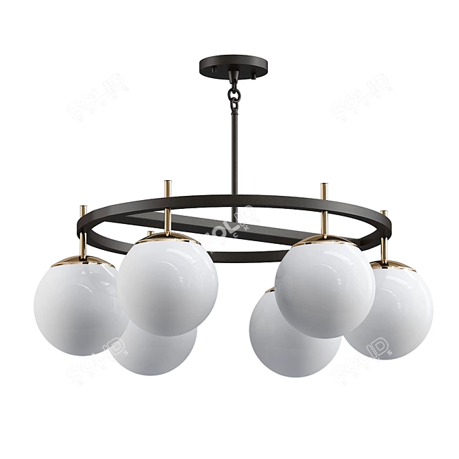 Rustic Gold Pendant with Weathered Black Finish 3D model image 1