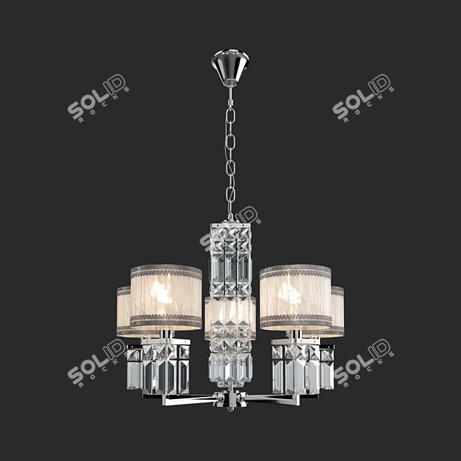 Zaffiro Crystal Pendant Chandelier - Chrome Luxury 3D model image 1