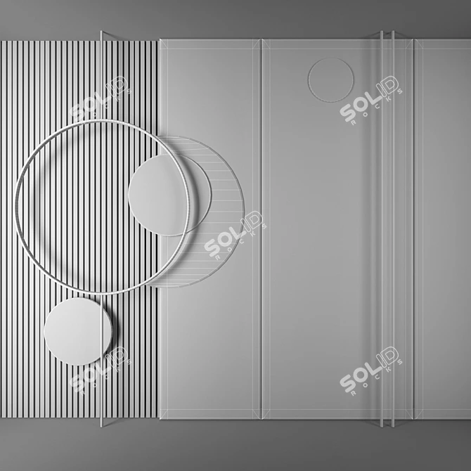 Modern Decorative Wall Sculpture 3D model image 3