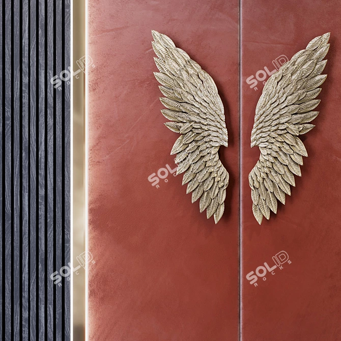  Angel Wings Metal Wall Decor 3D model image 2