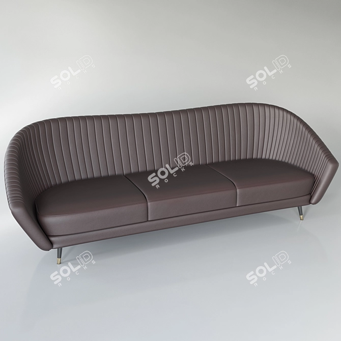 Luxury Leather Sofa: Modern Design & Comfy 3D model image 1