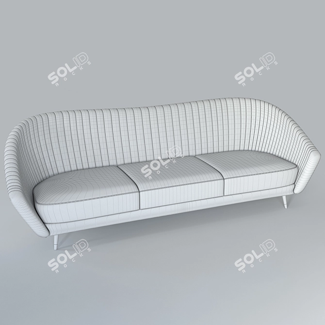 Luxury Leather Sofa: Modern Design & Comfy 3D model image 3