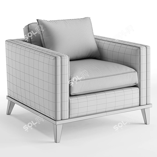 Elegant Donghia Hudson Armchair: Chic Design and Superior Comfort 3D model image 3