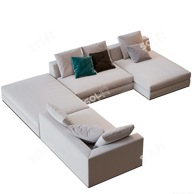Minotti Hamilton Modulo Sofa: Stylishly Versatile Seating Solution 3D model image 4