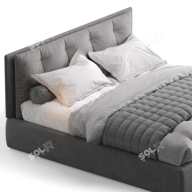 Modern Sleek Jesse Bed 3D model image 2