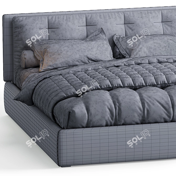 Modern Sleek Jesse Bed 3D model image 5