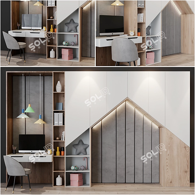 Modern Workplace Desk 3D model image 1