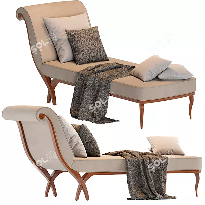 Elegant Ottoman Lanvin: Stylish Comfort 3D model image 1