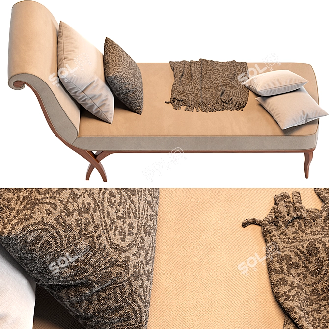 Elegant Ottoman Lanvin: Stylish Comfort 3D model image 2