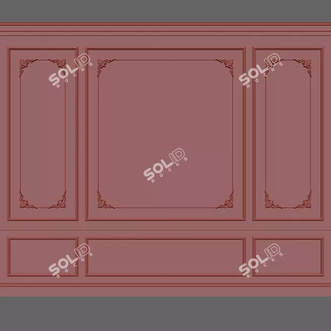 Elegant Wall Moulding for Stunning Interiors 3D model image 2