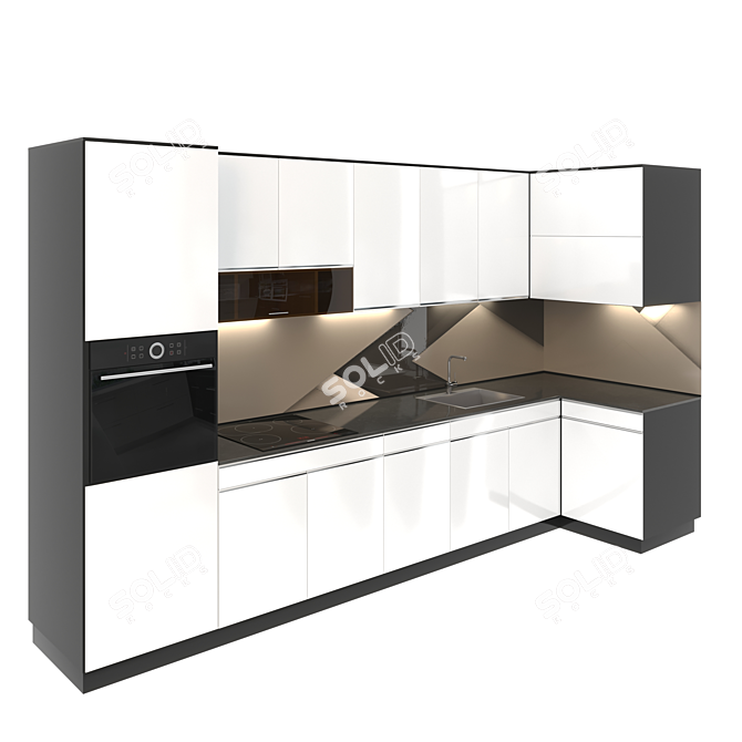 Modern Kitchen 3D model image 1