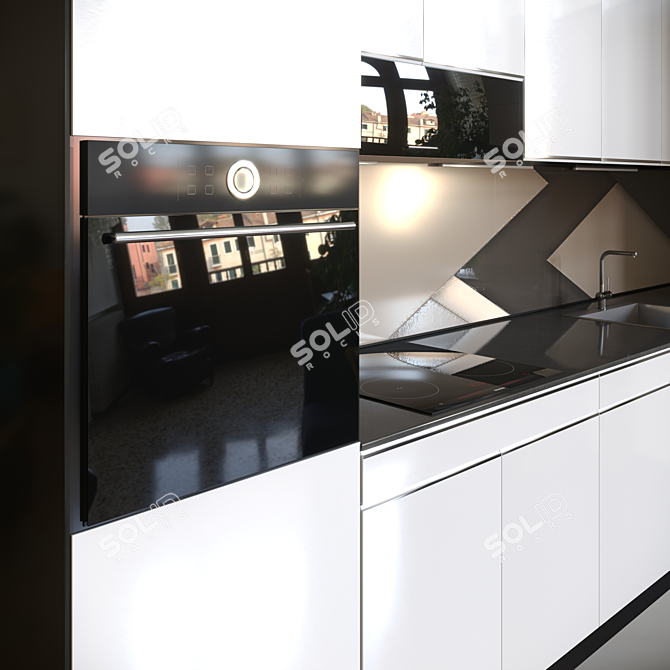 Modern Kitchen 3D model image 2