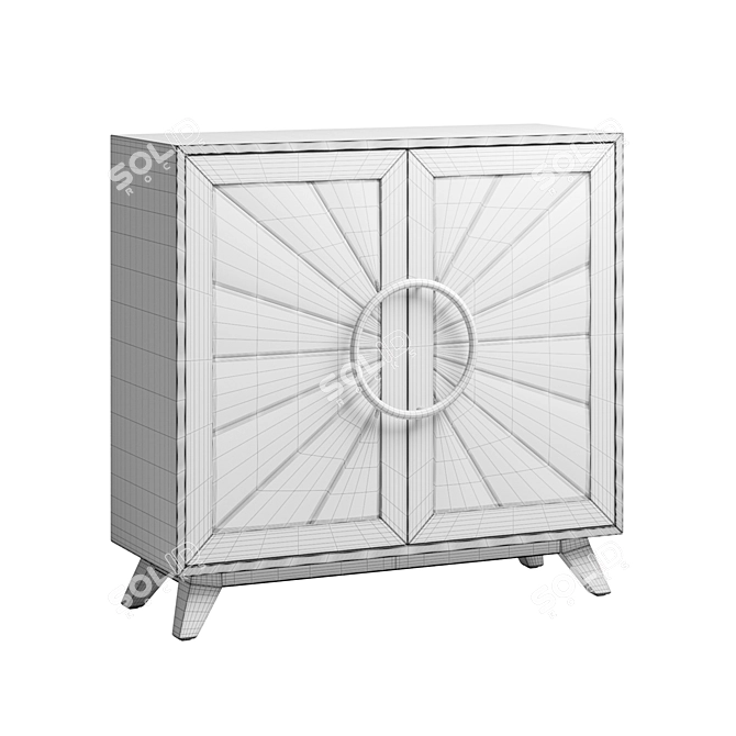 Elegant Kohana 2 Door Cabinet 3D model image 3