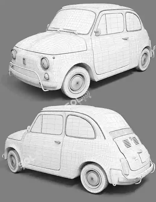 Classic Fiat 500L - Detailed and Versatile 3D model image 3