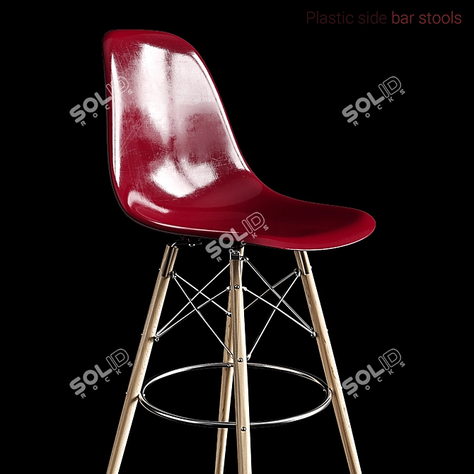 Modern Eames Bar Stools for Stylish Spaces 3D model image 2