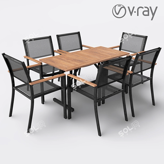 Elegant ORIS Chair & Table 3D model image 1