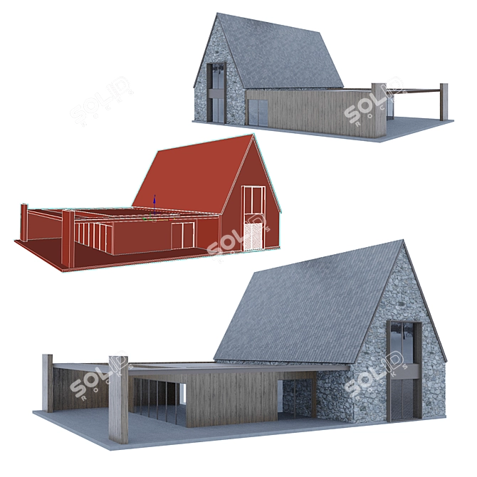 Cozy Rustic Retreat 3D model image 2