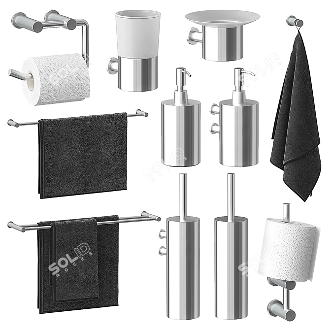 Luxury Bathroom Set: CISAL Xion 3D model image 1