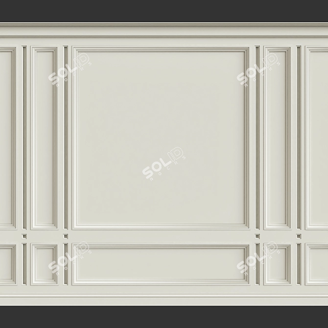 3D Wall Moulding: Elegant Decor Solution 3D model image 1