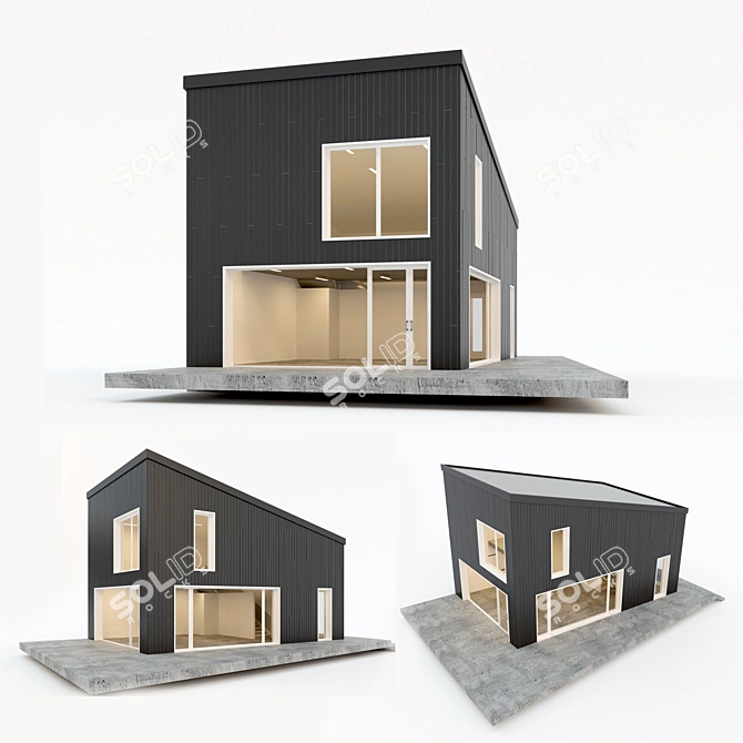 Two-storey Prefab Residential House 3D model image 1