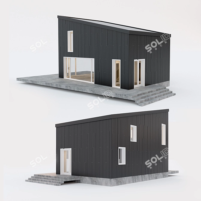 Two-storey Prefab Residential House 3D model image 2