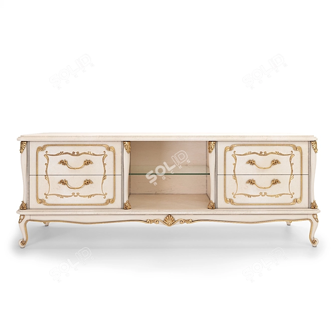 Title: Elegant Handcrafted Eleanor TV Cabinet 3D model image 2