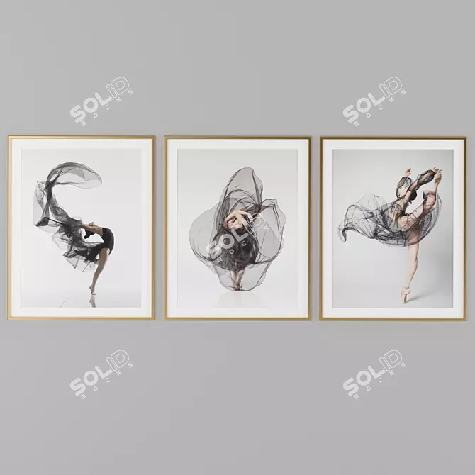 Elegant Dance Picture Frames 3D model image 1