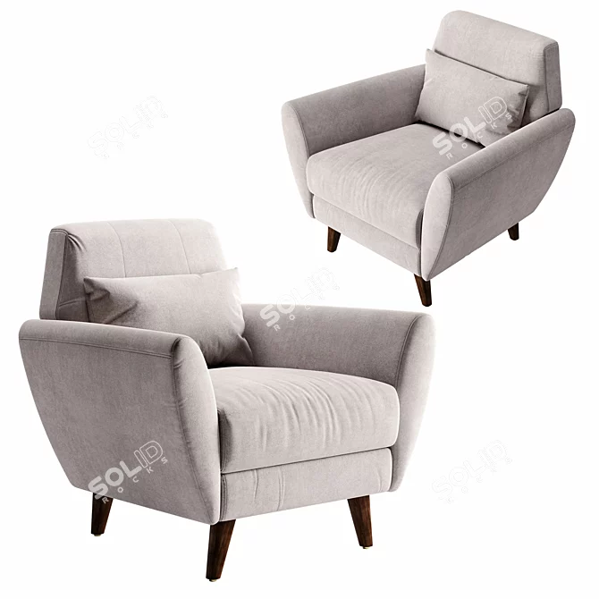 Artesia Armchair: Luxurious and Compact 3D model image 1