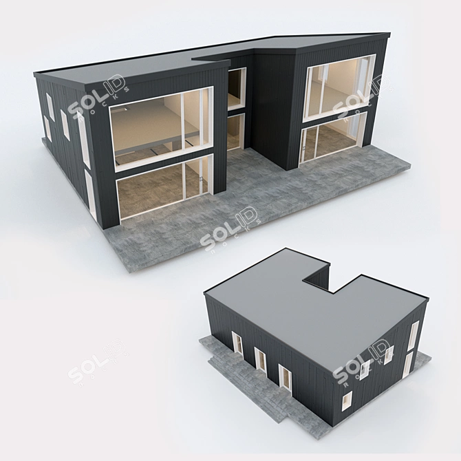 Prefab Two-Storey Residential House 3D model image 2