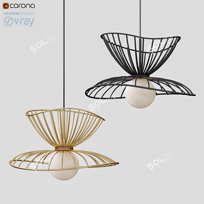 Elegant Simris Pendant Lamp 3D model image 1