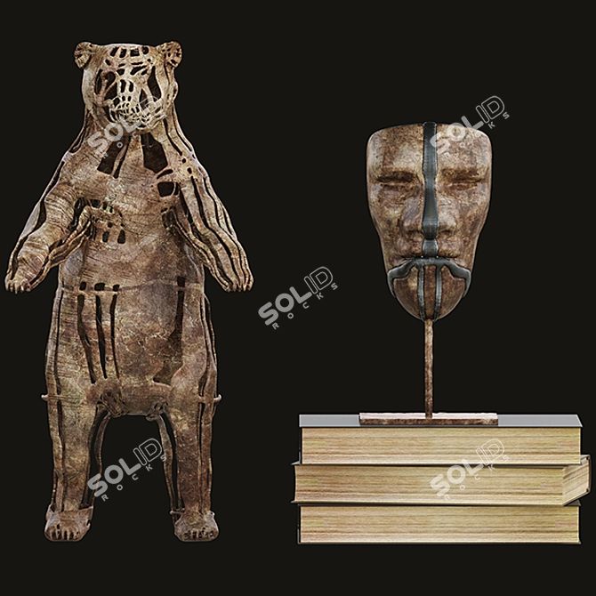 Adorable Bear Decor Set 3D model image 2