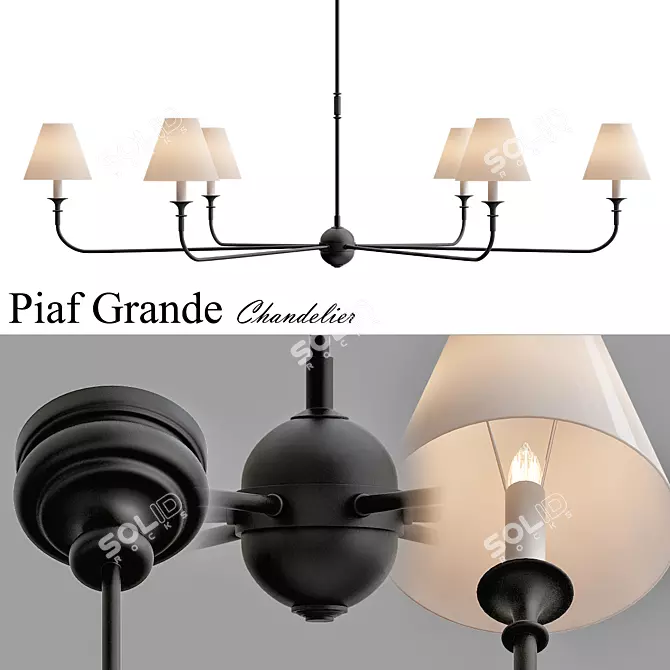 Piaf Grand Chandelier: Elegant Lighting Statement 3D model image 1