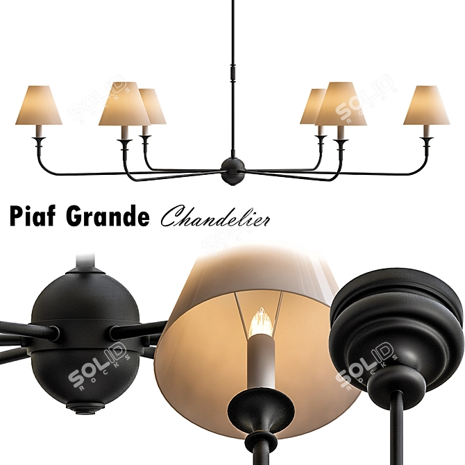 Piaf Grand Chandelier: Elegant Lighting Statement 3D model image 4