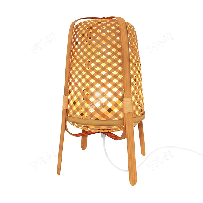 Eco-Friendly Bamboo Table Lamp 3D model image 2