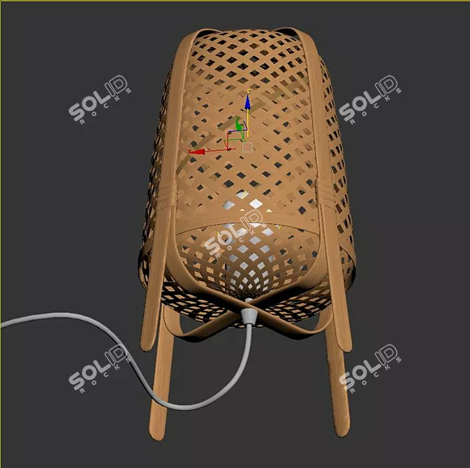 Eco-Friendly Bamboo Table Lamp 3D model image 3