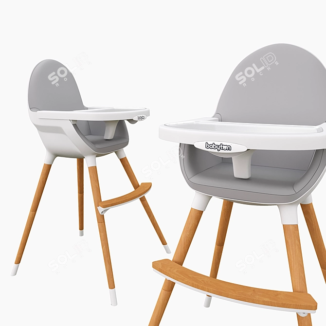 Babyton Feeding Chair: Comfortable, Practical, and Stylish 3D model image 1