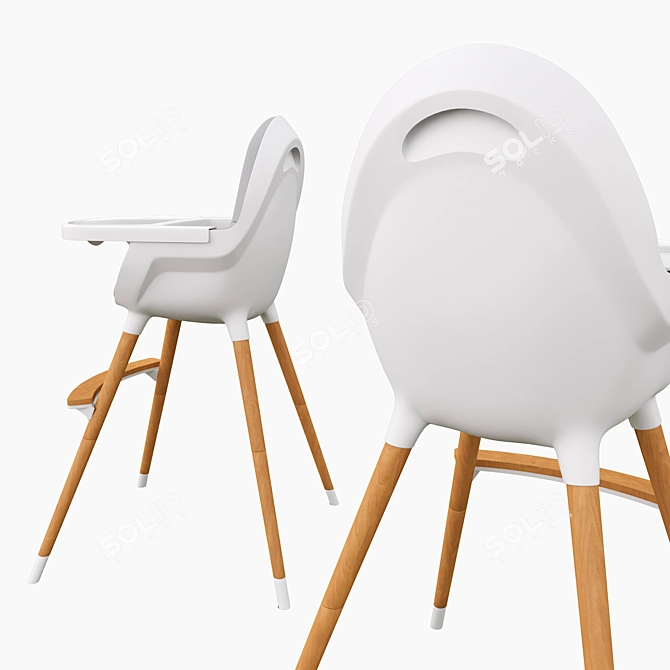 Babyton Feeding Chair: Comfortable, Practical, and Stylish 3D model image 2