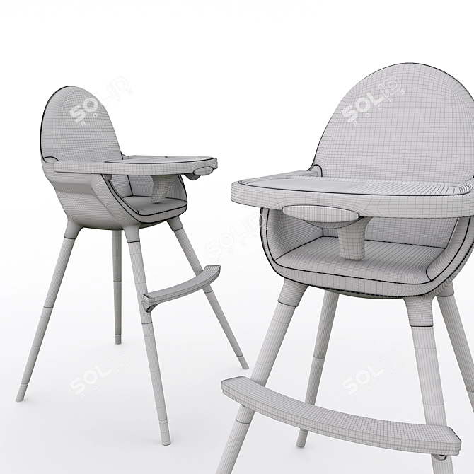 Babyton Feeding Chair: Comfortable, Practical, and Stylish 3D model image 3