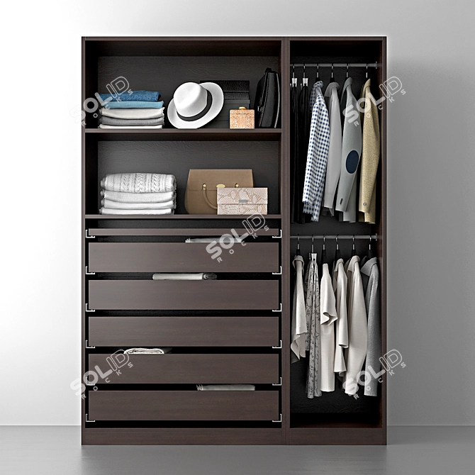 IKEA Pax Wardrobe: Stylish and Spacious 3D model image 1