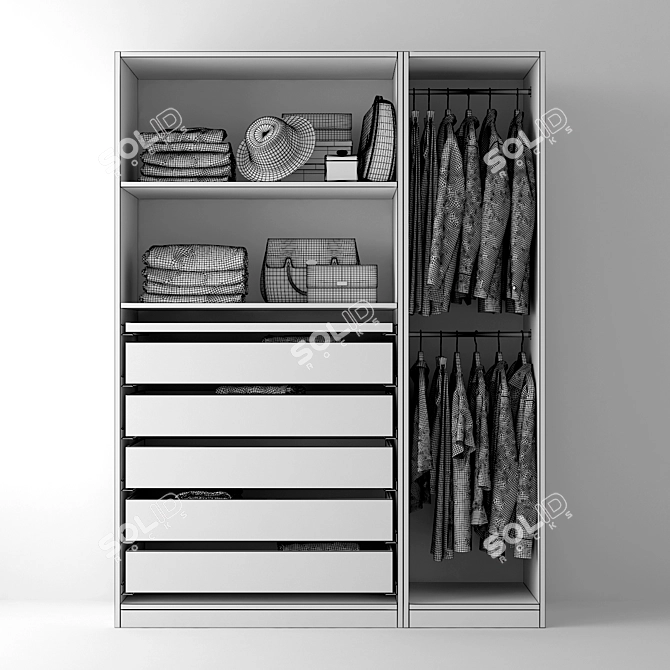 IKEA Pax Wardrobe: Stylish and Spacious 3D model image 3