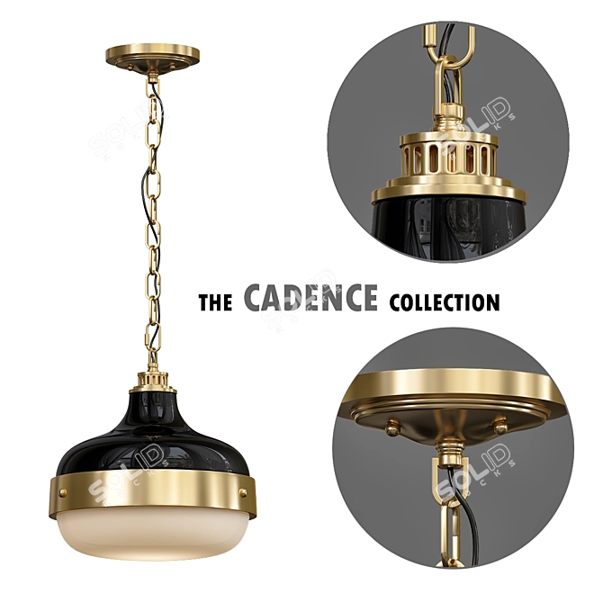 Industrial Chic Pendant: The Cadence Collection 3D model image 1