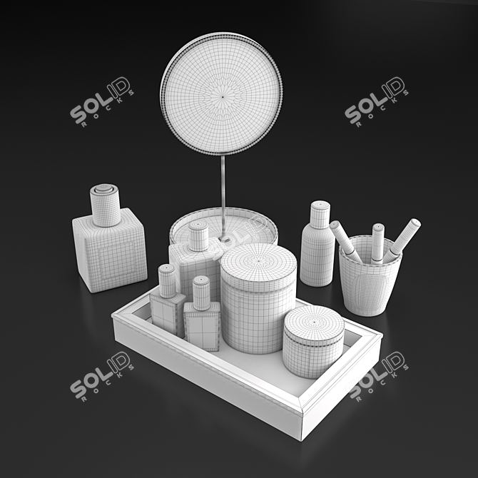 Elegant Dressing Table Decor Set 3D model image 2