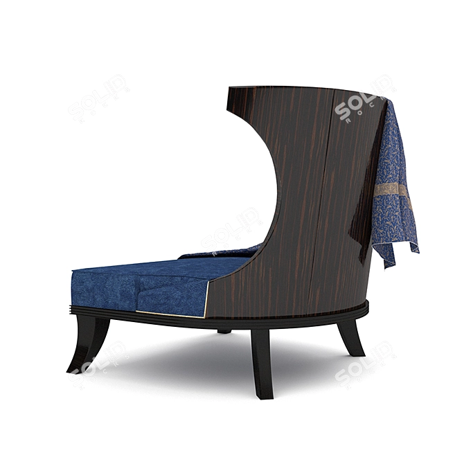 Elegant Ebony Neo Armchair 3D model image 1